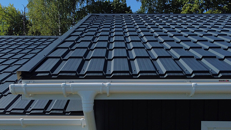 Купить Металлочерепица Гранд Лайн / Grand Line, Quadro Profi, PE 0,45 цвет RAL7024 темно-серый - изображение 2